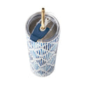 Blue Bay Ikat Pattern Stainless Steel Tumbler With Straw