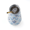 Blue Bay Ikat Pattern Stainless Steel Wine Tumbler With Straw