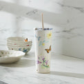 Butterfly Meadow Cream Stainless Steel Tumbler With Straw