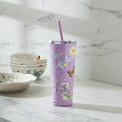 Butterfly Meadow Lavender Stainless Steel Tumbler With Straw