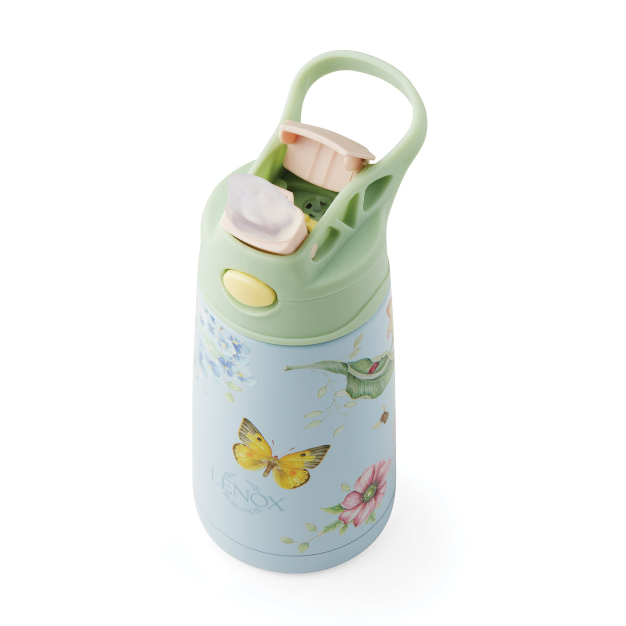 Flowers & Butterflies - Personalized Kids Water Bottle - 12oz