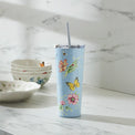 Butterfly Meadow Light Blue Stainless Steel Tumbler With Straw