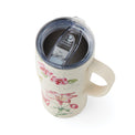 Butterfly Meadow Pink Flowers Stainless Steel Car Coffee Mug