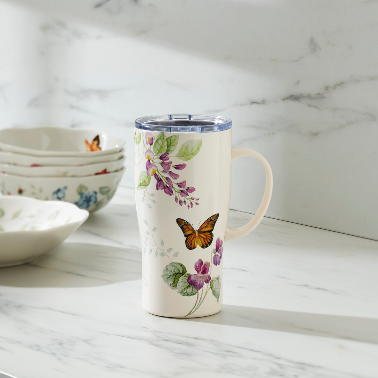 Butterfly Meadow Purple Stainless Car Coffee Mug – Lenox Corporation