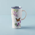 Butterfly Meadow Purple Flowers Stainless Steel Car Coffee Mug