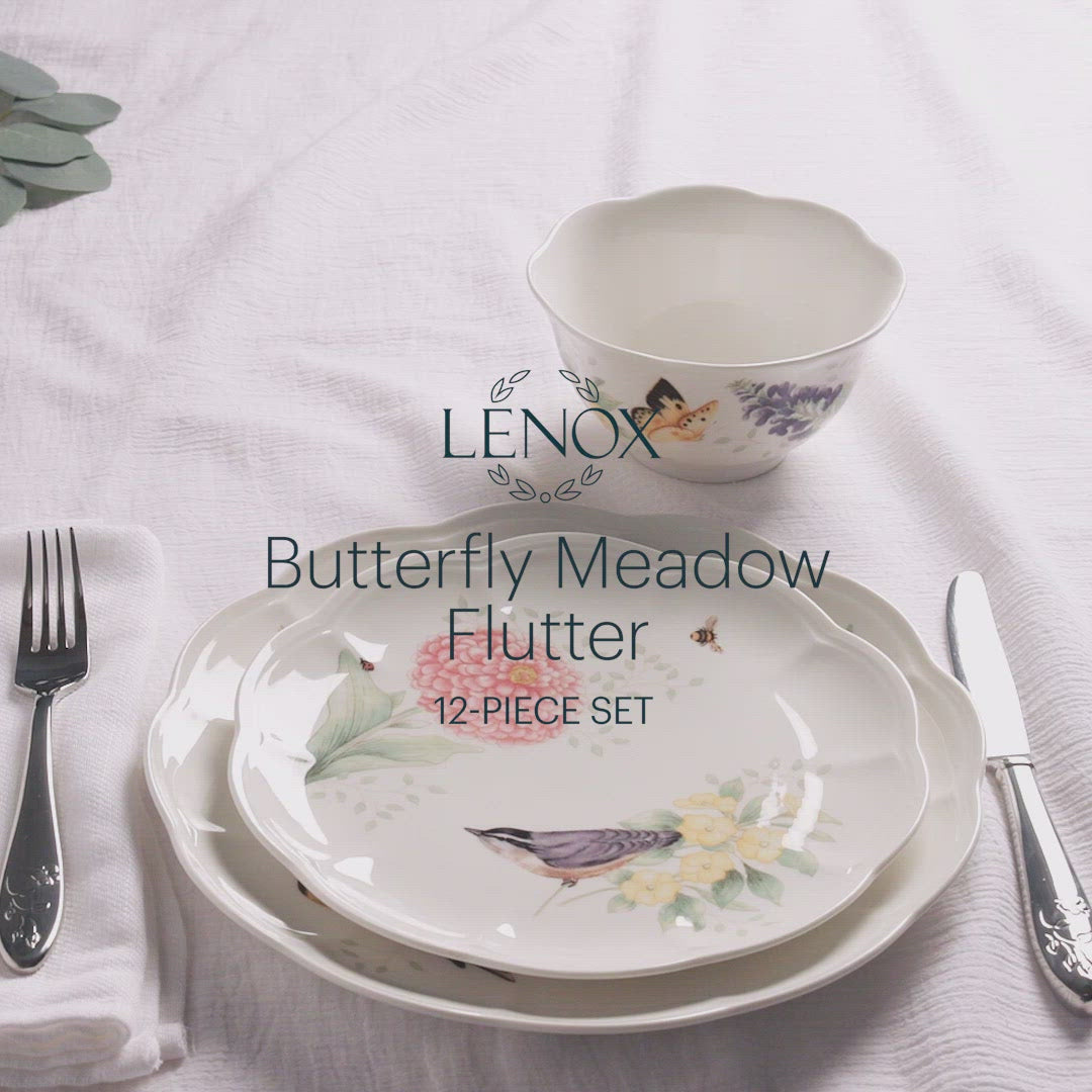 Butterfly Meadow Flutter 12-Piece Dinnerware Set - Thumbnail 5